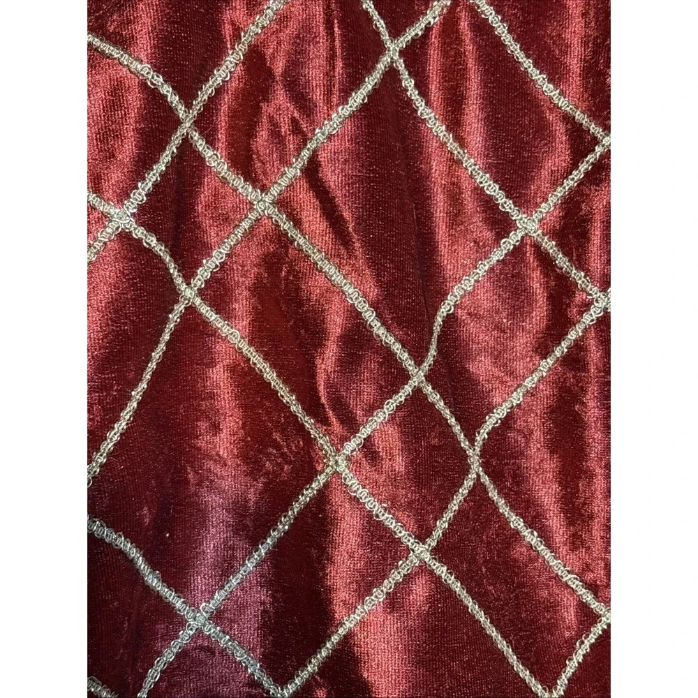 NWT Tidings & Joy Christmas Tree Skirt Red Gold 48” Soft Velour Holiday